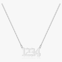 Load image into Gallery viewer, Silver 1234 Angel Number Necklace from Angel Numbers Merch Official, representing progress & spiritual guidance.