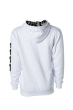 Load image into Gallery viewer, 1111 White Angel Number Hoodie from Angel Numbers Merch Official, representing synchronicity & spiritual alignment. Back View