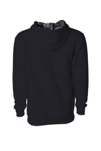 Load image into Gallery viewer, Black hoodie with 111 Angel Number design from Angel Numbers Merch Official, symbolizing new beginnings & manifestation. Back View