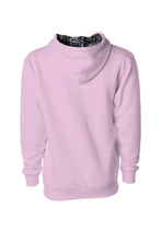 Load image into Gallery viewer, LIGHT PINK HOODIE/111 IN BLACK - 111 Light Pink Hoodie Angel Number design from Angel Numbers Merch Official, symbolizing new beginnings & manifestation