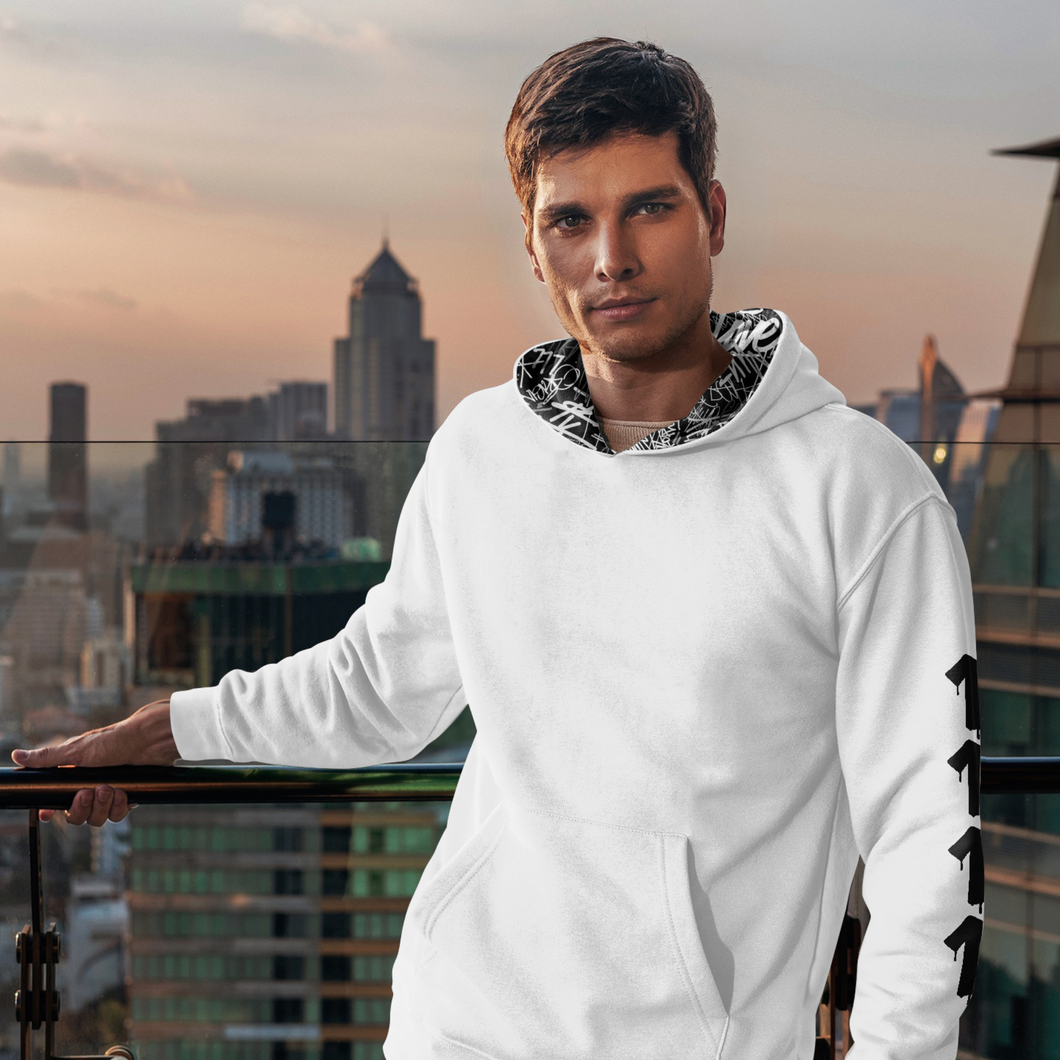 1111  White Angel Number Hoodie from Angel Numbers Merch Official, representing synchronicity & spiritual alignment.