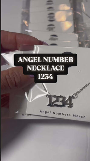 Video of 1234 Angel Number Necklace from Angel Numbers Merch Official, representing progress & spiritual guidance.