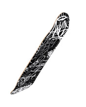 Load image into Gallery viewer,  Custom Angel Numbers Skateboard Deck from Angel Numbers Merch Official, featuring numerology-inspired graphics for high-energy rides. right side bottom view of design with no wheels

