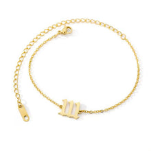 Load image into Gallery viewer,  Gold 111 Angel Number Ankle Bracelet from Angel Numbers Merch Official, representing spiritual alignment &amp; manifestation.
