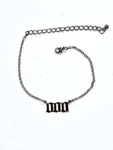  Silver 000 Angel Number Ankle Bracelet from Angel Numbers Merch Official, representing infinite cycles & fresh opportunities.

