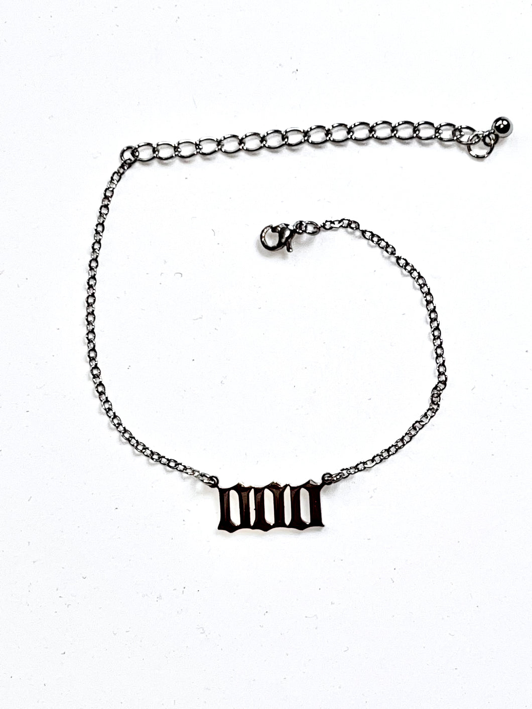  Silver 000 Angel Number Ankle Bracelet from Angel Numbers Merch Official, representing infinite cycles & fresh opportunities.

