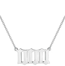 Load image into Gallery viewer, Silver 000 Angel Number Necklace from Angel Numbers Merch Official, symbolizing infinite potential and fresh starts.
