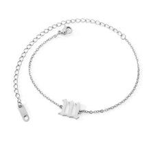 Load image into Gallery viewer,  Silver 111 Angel Number Ankle Bracelet from Angel Numbers Merch Official, representing spiritual alignment &amp; manifestation.
